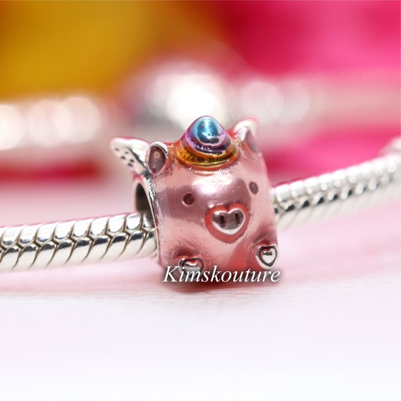 Pandora Flying Unicorn Pig Charm 792573C01 - Picture 1 of 5